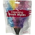 24 Individually Wrapped Makeup Brush Cleansing Cloths - Quick & Convenient Brush Cleaner Wipe- For Make up Artists Cosmetology Students Make up Tutorial ON THE GO, Travel TSA Approved