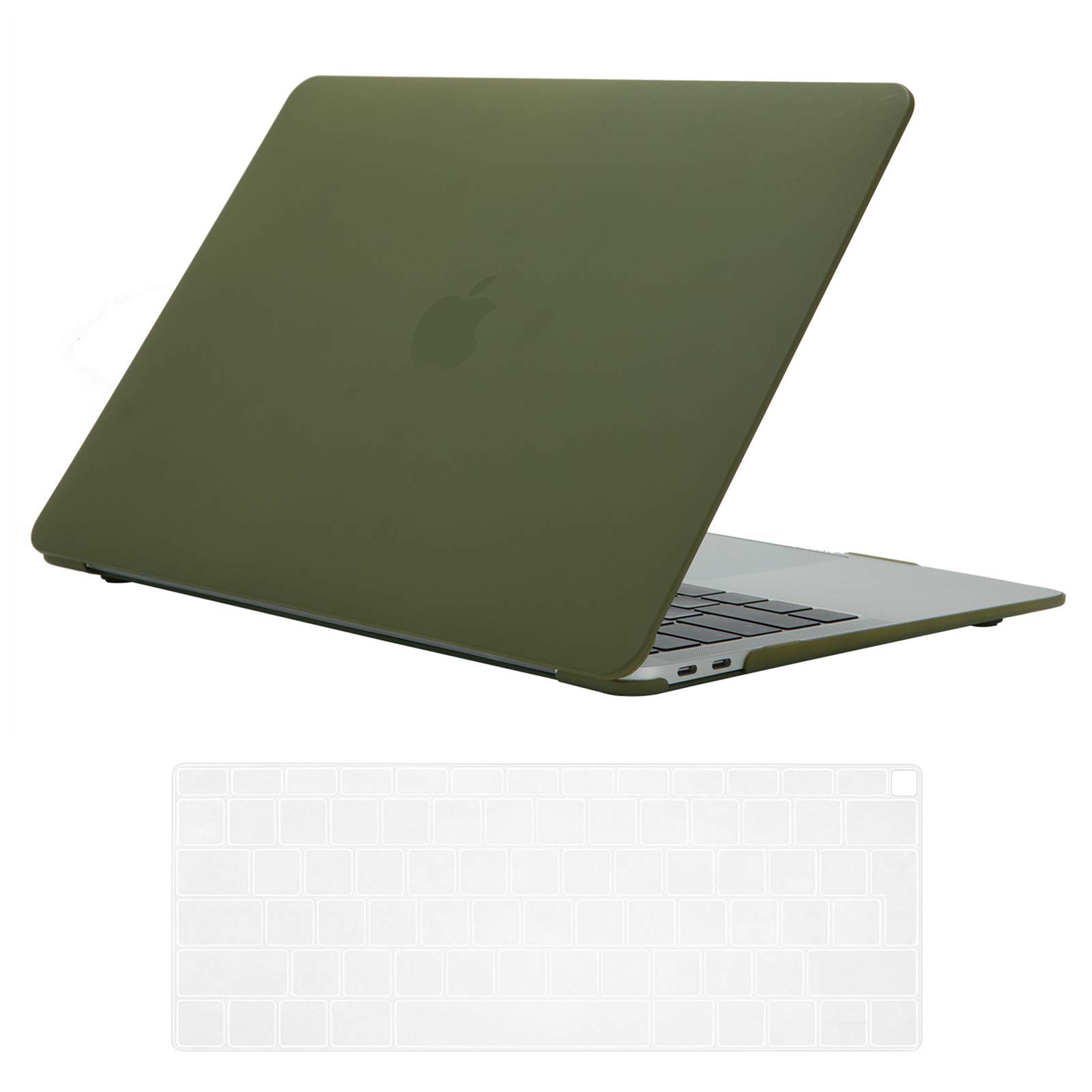 Se7enline compatible with Mac Book Air 13 Inch Case 2024 2023 2022 2021 2020 2019 2018 Hard Shell Cover for MacBook Air 13-Inch with Touch ID Model A1932/A2337/A2179 & Keyboard Cover,Avocado Green