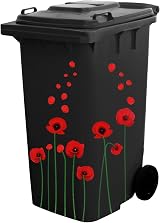 Pangda Flower Bin Home Decoration Stickers 22pc PVC Removable Red Green view 7