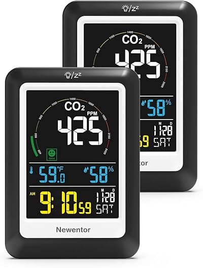 Newentor CO2 Monitor Air Quality Detector with Voice Alert Large Display