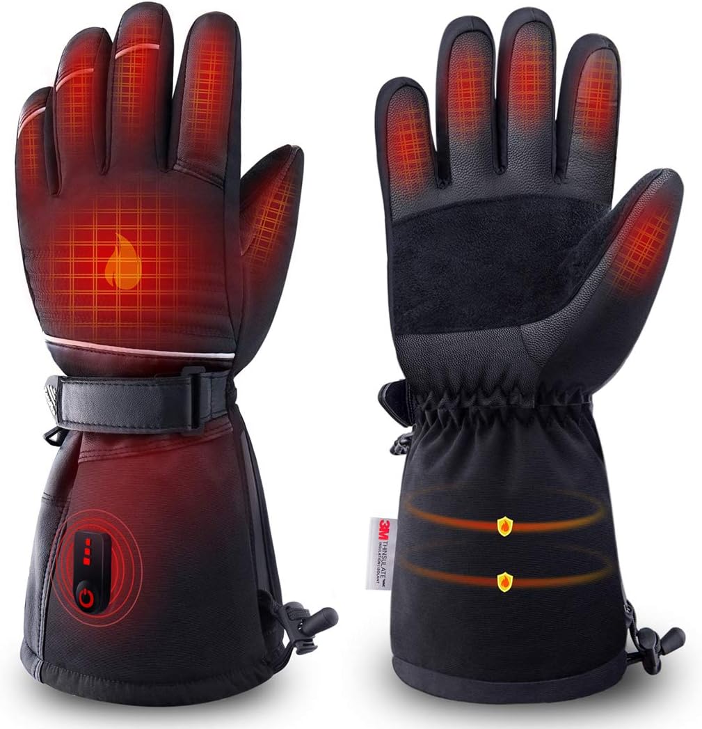 ZEROFIREHeated Gloves for Men Women,Waterproof Hand Warmer 2500MAH Battery,3M Thinsulate