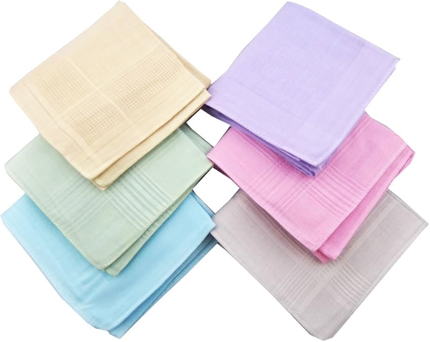 Handkerchiefs Men's Handkerchiefs 6 Pack Assorted Pastel Coloured Soft