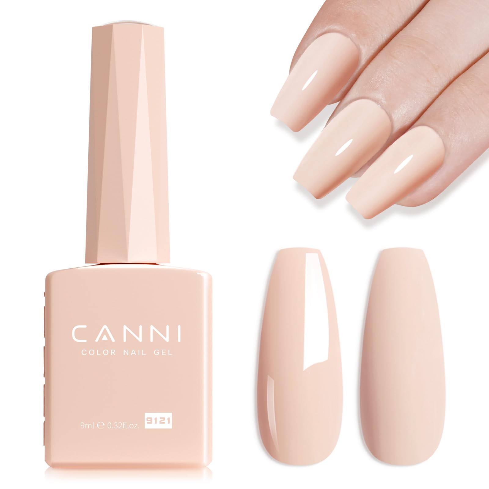 Photo 1 of CANNI Nude Pink Gel Nail Polish – 0.3oz Sheer Skin Tone Color, Glossy Soak-Off UV/LED Nail Gel for Natural French Manicure, DIY & Salon Use