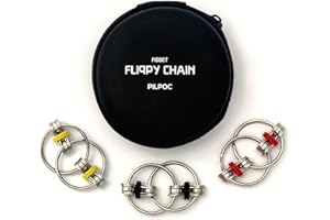 PILPOC Flippy Chain Fidget Toy - Fidget Roller - for Reducing Stress, ADHD, Anxiety, Improving Focus, Bike Chain Fidget Toy, Roller Fidget Toy, Fidget Chain, Fidget Toy Bike Chain, Key Ring Spinner