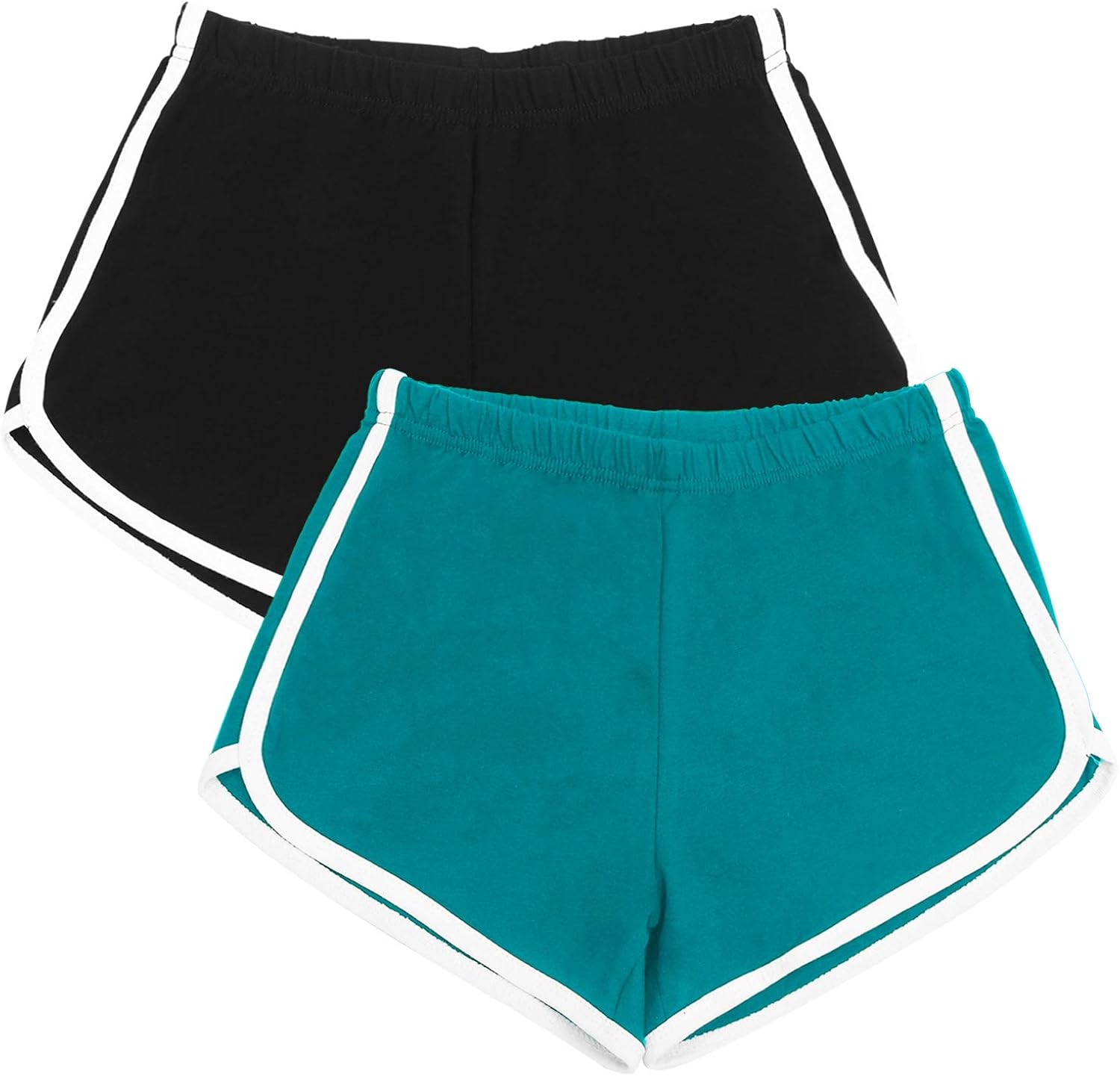 URATOT 2 Pack Yoga Short Pants Summer Running Athletic Shorts Women Dance Gym Workout Elastic Waist Shorts at  Women’s Clothing store