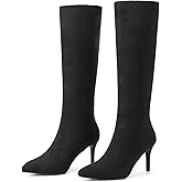 Perphy Classic Pointed Toe Stiletto Heel Knee High Boots for Women
