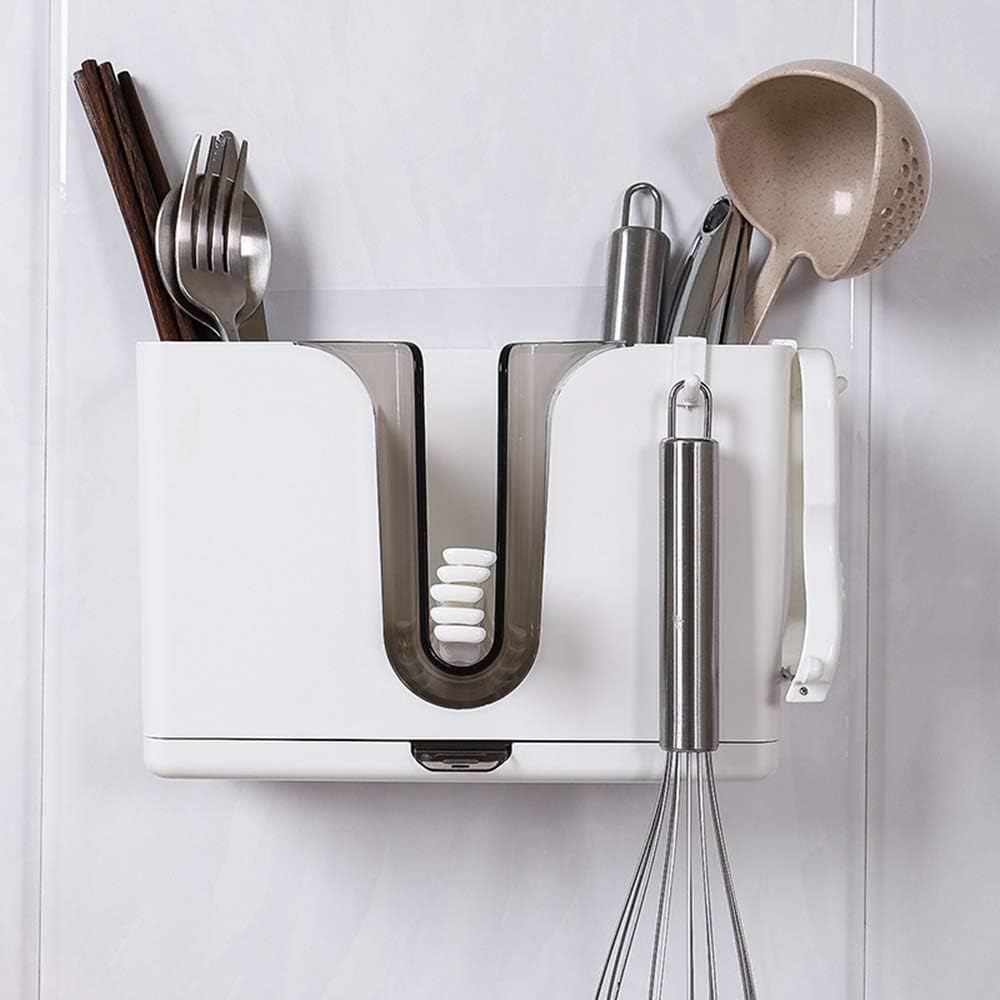 Amazon 箸立て 壁掛式 水切り 家庭用 収納箱 トレー付き お箸立て お箸 スプーン入れ キッチン 収納 おしゃれ 箸立て オンライン通販