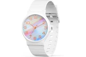 Edillas Kids Watch Analog for Girls Boys, 50M Waterproof Children Quartz SquareWristwatches for Kids, Students with Soft Silicone Strap, Easy to Read Learn time Presents