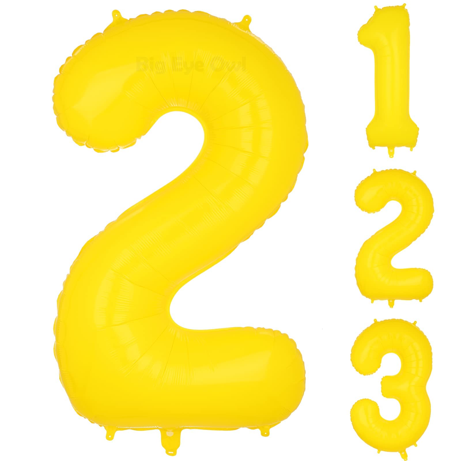 Photo 1 of Large Yellow Number 2 Foil Balloons 40 Inch Helium Big Mylar 2nd Balloon for Honey Bee Lemon Birthday Party Decoration
