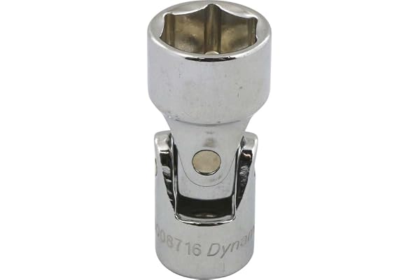 Dynamic Tools 3/8-Inch Drive 6 Point Metric, 16-Millimeter Universal Joint Socket, Chrome Finish
