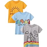 Toddler Boys' Short Sleeve Tees Cotton Casual Graphic Crewneck Summer Top Clothes T-Shirts