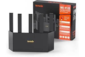Tenda WiFi 6 Router Vertical AX1500 Smart WiFi Router with 4 Gigabit Ports Wireless Internet Router, WiFi+ Long Range Coverag