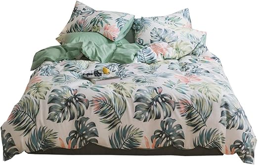 Amazon Com Enjoybridal Palm Leaves Bedding Sets Green Teens Duvet