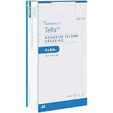 Covidien 7541 Telfa Adhesive Island Dressing, Sterile 1's in Peel-Back Package, 4" x 8" (Pack of 25)