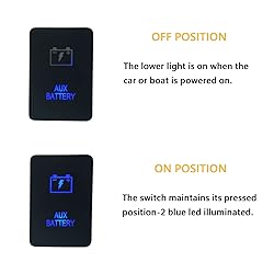 Blue AUX Battery Push Button Switch for Toyota