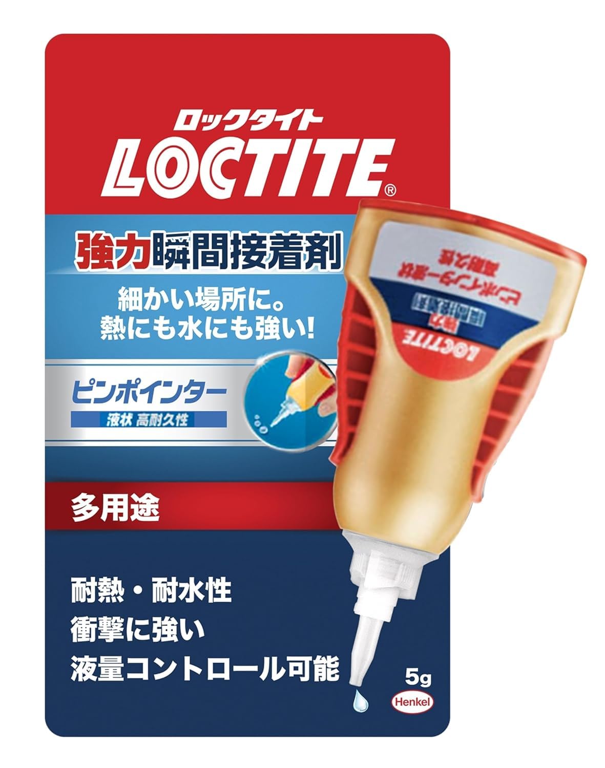 LOCTITE(ロックタイト) 強力瞬間接着剤 ピンポインター液状 高耐久性 5g - 耐熱性・耐水性・耐衝撃性のある強力接着剤 - LML-005商品画像