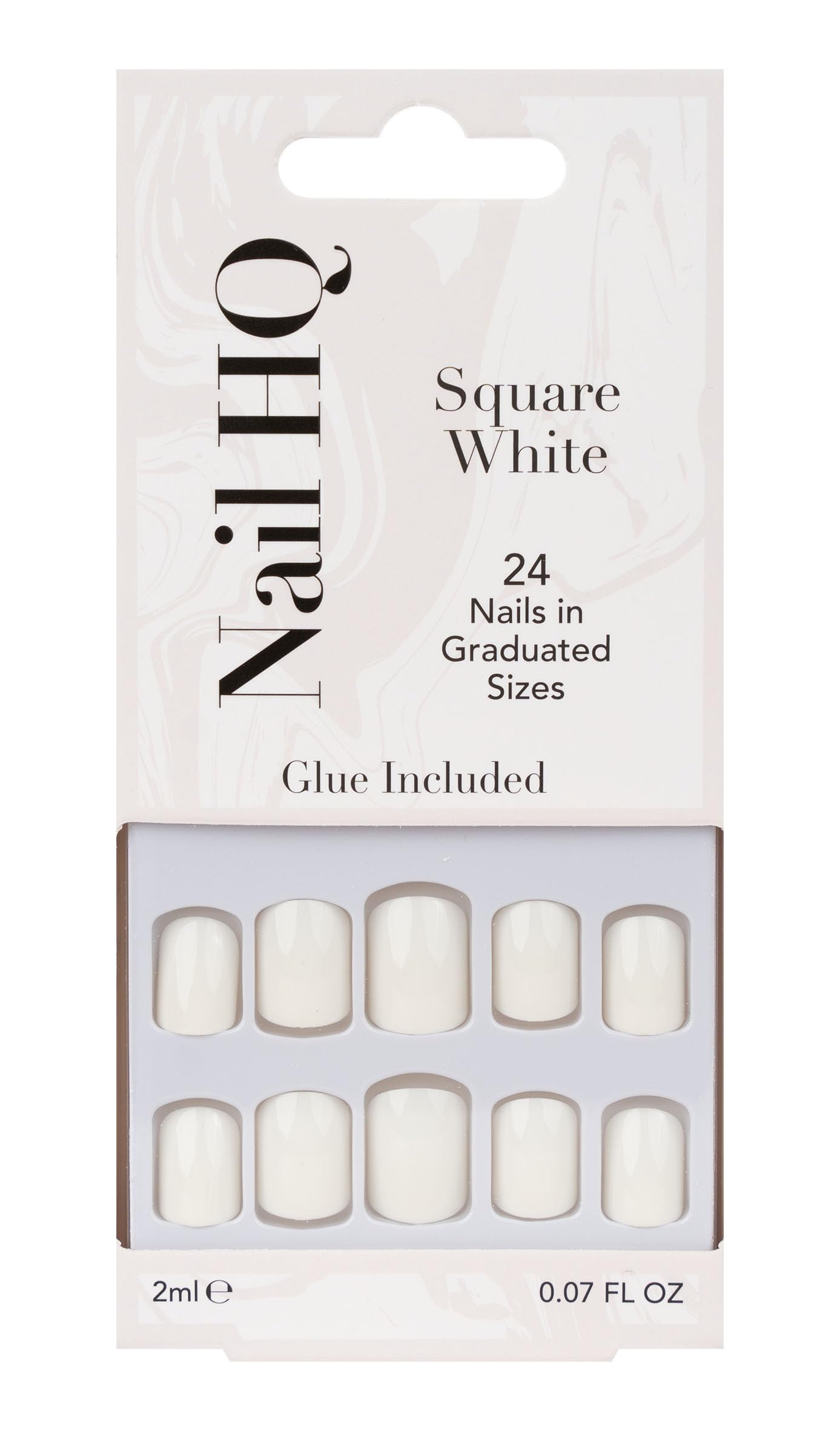 Nail HQ Press Ons – Square White – 24 Strong, Durable False Nails with Glossy Finish for Salon-Quality Manicure at Home — image 1