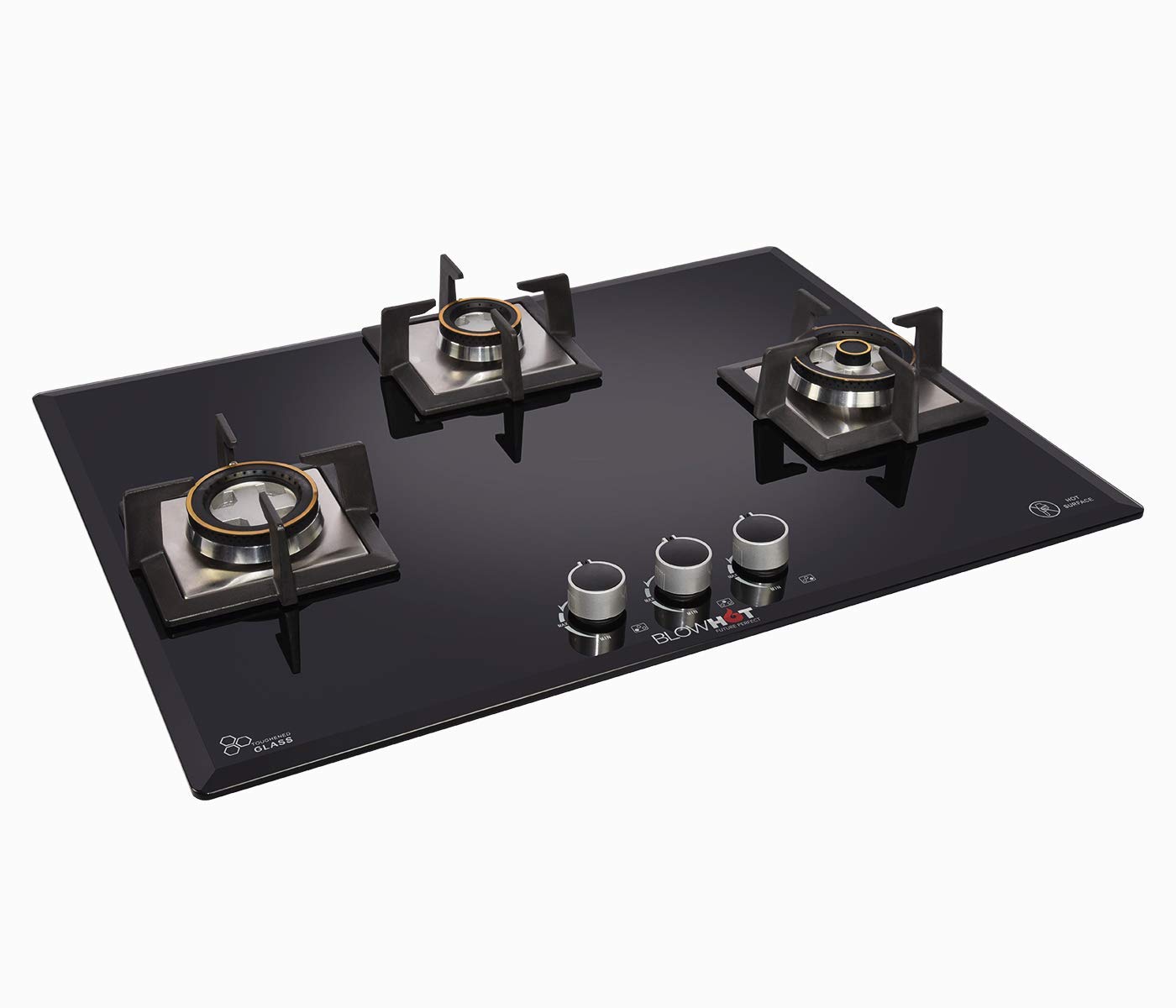 Buy BLOWHOT Majesty Gas Hob 3 Burner, Auto Ignition, 8 mm Glass Top