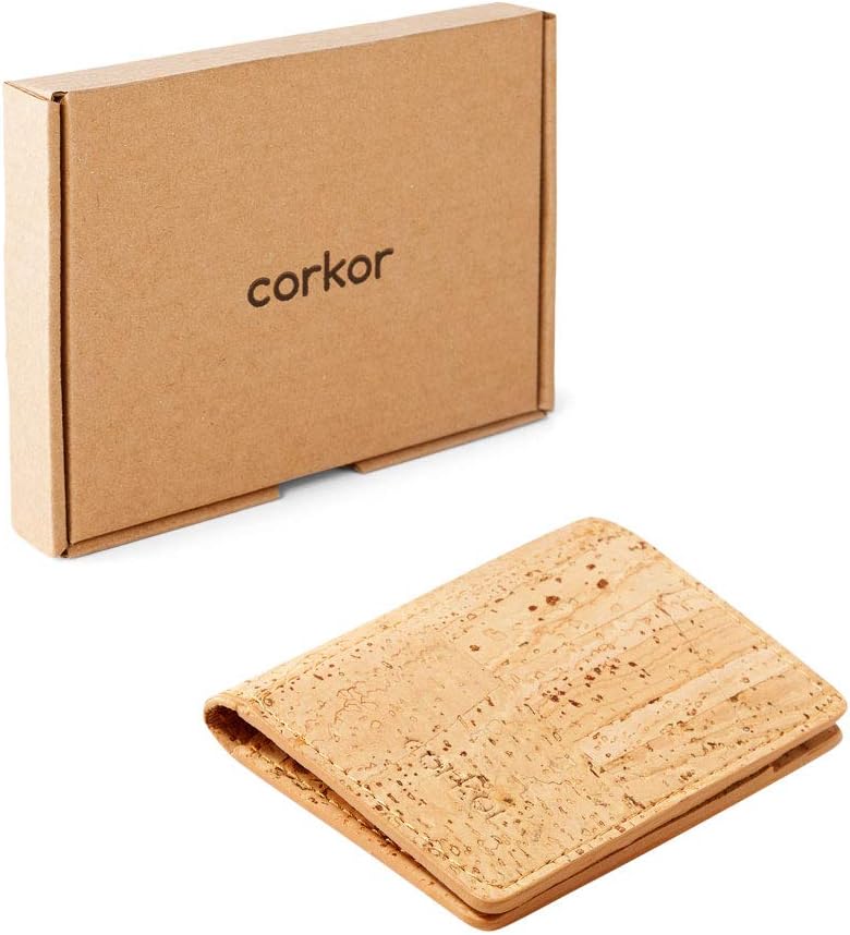 Corkor Slim Wallet for Men RFID Safe, Vegan Non Leather, Bi-fold Cards Cash, Light Brown Color - No Coin Pocket, S, Minimalist - Image 5