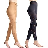 Yilanmy 2 Pairs Footless Compression Tights for Women, 80D Semi Opaque 10-15 mmHg High Waist Support Pantyhose