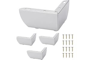 BSTKEY 4Pcs 5.5CM/2 Inch Modern Metal Furniture Sofa Cabinet Legs with Mounting Screws - DIY Replacement Legs Set for Furniture Cabinet Foot Legs Sofa Bed Desk Table Feet Support, Silver