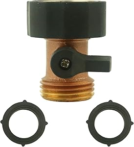 Tinsow Heavy Duty Brass Garden Water Hose Shut Off Valve Water Hose Connector On Off Valve with Pressure Washers (1, PVC Handle)