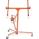 Drywall Lift 11 Ft 150 Lbs sheetrock lift Drywall Panel Lifter, Orange | Heavy Duty Drywall Panel Lifter with 4-9.5 Ft Adjustable Telescopic Arm &amp; 3 Lockable Wheels for Home and Construction