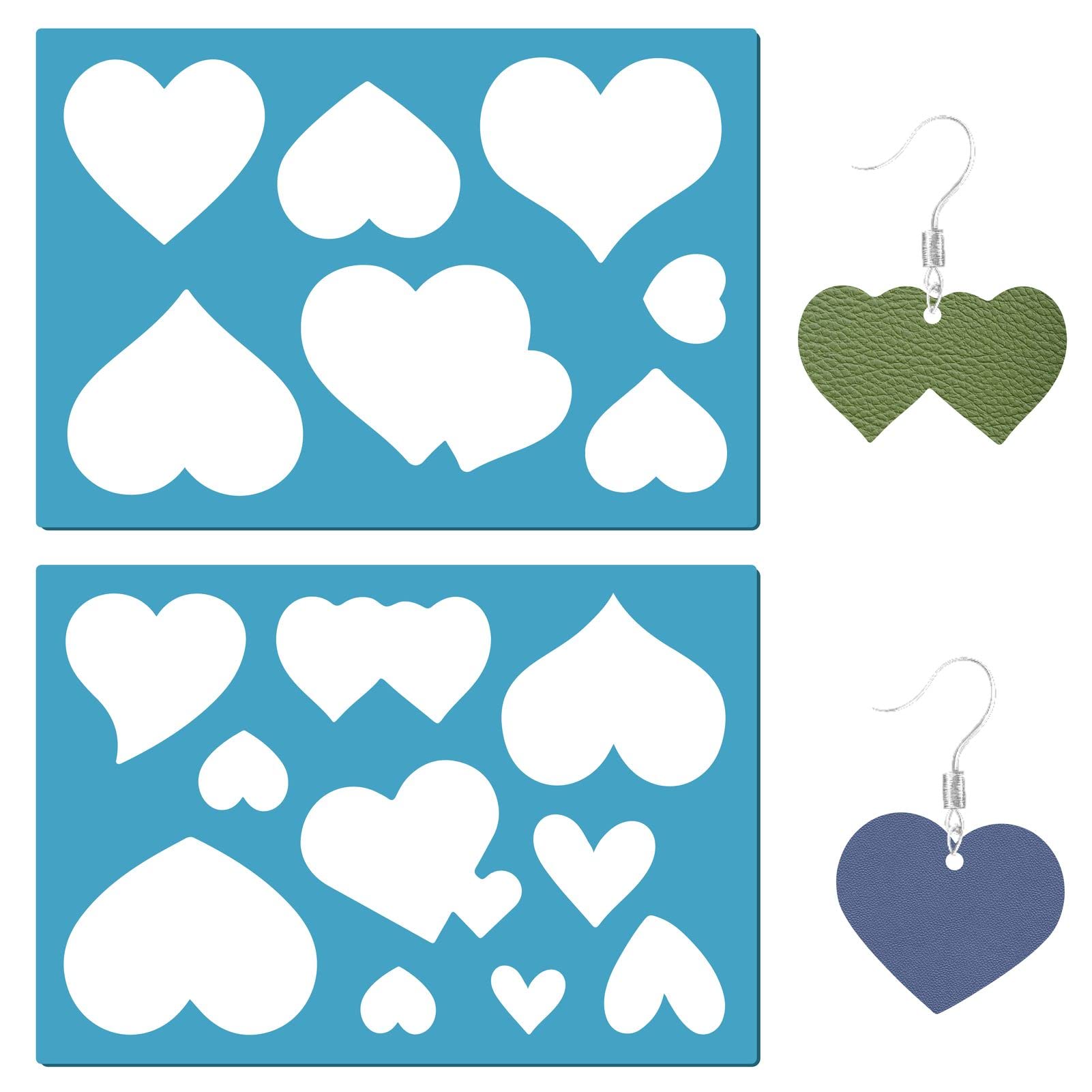 GORGECRAFT 2 Styles Jewelry Shape Template Reusable Earrings Making Plastic Hearts Cutouts Cutting Stencil Lapidary Templates for Cabochons Bracelets Earrings Making Jewelry DIY Crafts Favors — image 1