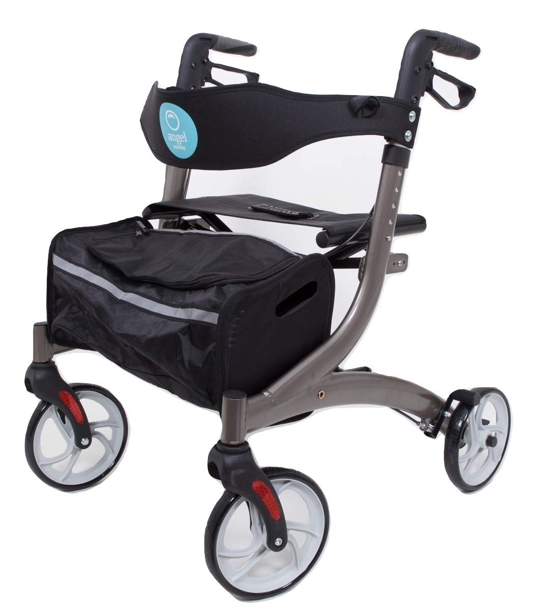 Ultralite Aluminium Rollator 4 Wheel Walking Frame with Seat Zimmer 6