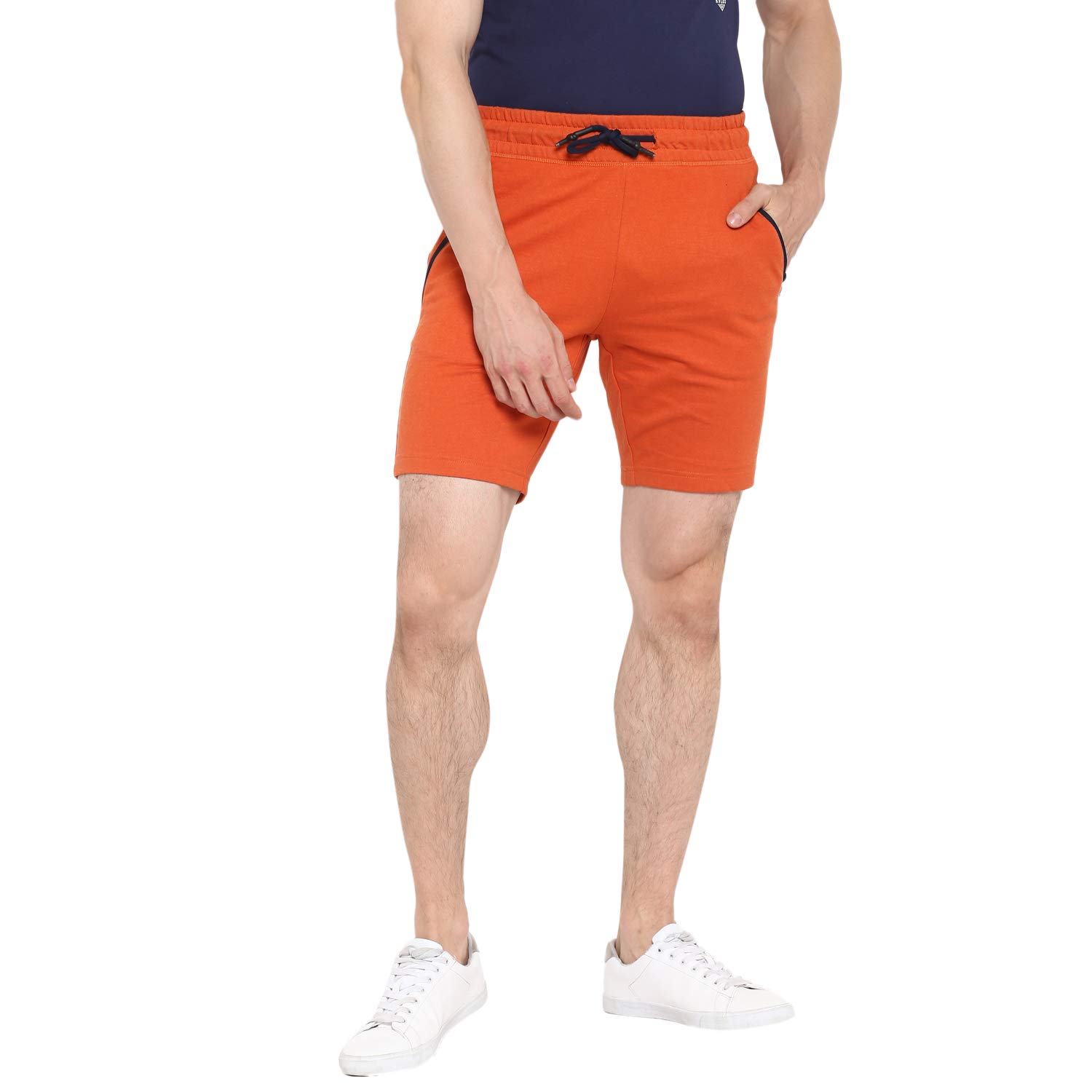 orange jogger shorts