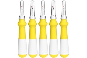 ZMAAGG 5 Pcs Ergonomic Grip Seam Ripper, Seam Ripper Set, Yellow Seam Rippers for Sewing,Thread Remover Tool for Crafting Removing Embroidery Hems Seams (Yellow)
