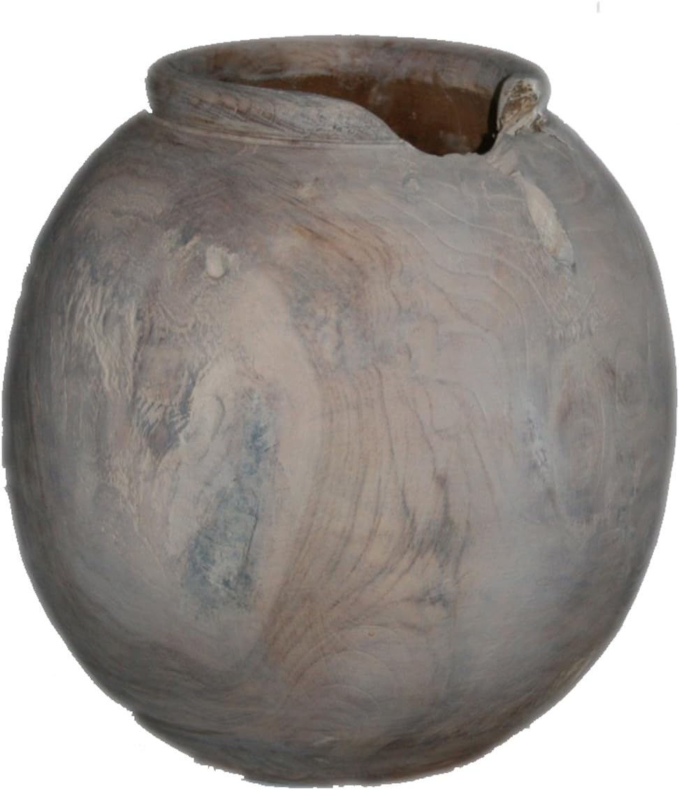 Exclusive Teak Vase White Wash Wood