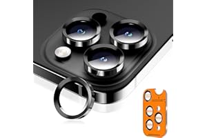 Wumigoo Camera Lens Protector for iPhone 17 Pro Max/17 Pro/16 Pro Max/16 Pro/15 Pro Max/15 Pro/14 Pro Max/14 Pro, Tempered Glass Metal Individual Camera Cover[Anti-drop] Case Friendly-Black Titanium