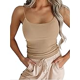 zhaistar Women's Sexy Sleeveless Spaghetti Strap Ribbed Camisole Tank Tops