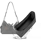 19 NeatThin Lightweight Purse Insert Fit for LV Carryall Cargo, Waterproof Surface and Silky Satin Lining, Side Zipper Design (Vibe MM, Black)