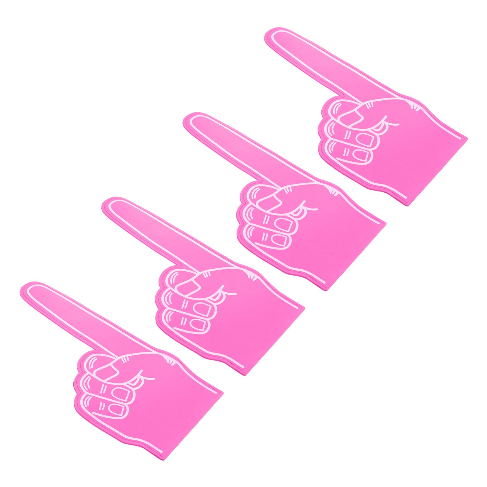 PATIKIL Giant Foam Finger 18 Inch, 4 Pcs Number 1 Foam Hand EVA Foam Finger Cheerleading for Sports Events Baseball Basketball Soccer Games, Rose Red