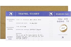 CJ&M Personalised AEROPLANE Scratch Boarding Pass, Surprise Holiday, Vacation,Faux fake boarding pass. Surprise Scratch off Announcement Gifts for Birthday, Holiday, Christmas, Wedding, Anniversary,
