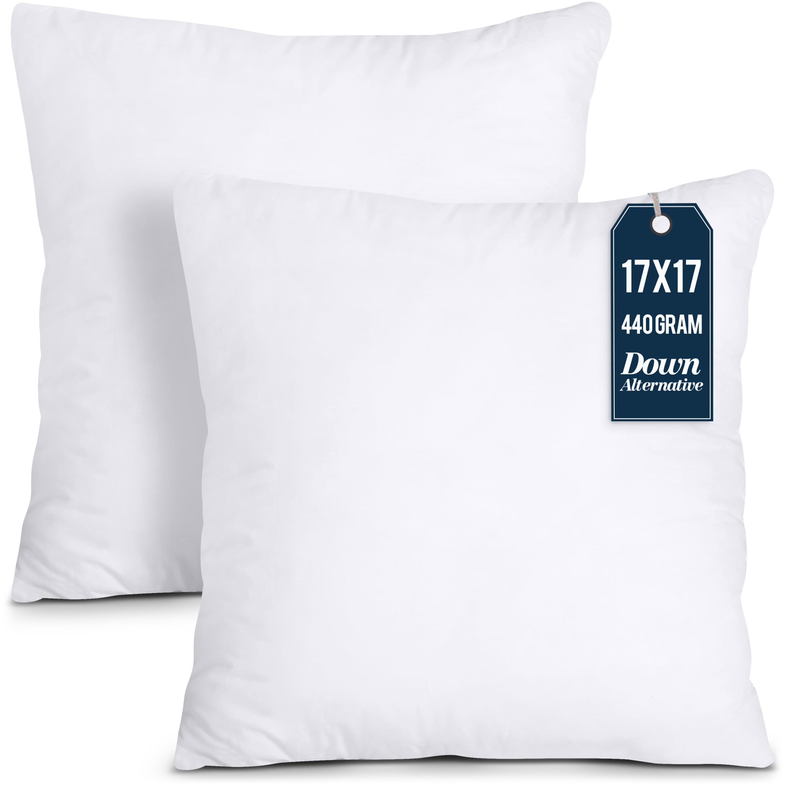 Photo 1 of Utopia Bedding Throw Pillows Insert (Pack of 2, White) - 17 x 17 Inches Bed and Couch Pillows - Indoor Decorative Pillow