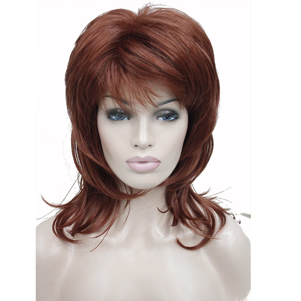 Lydell Long Soft Shaggy Layered Classic Cap Full Synthetic Wig Wigs (#130 Copper Red)