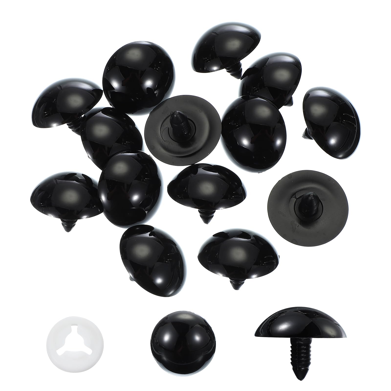 PATIKIL 35mm Safety Eyes, 40 Pcs Plastic Craft Eyes with Protective Film Safety Eyes with Washers for Stuffed Animals Crochet Toys Dolls DIY Craft Making, Black