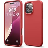 elago Compatible with iPhone 16 Pro Max Case, Premium Liquid Silicone Case, Full Body Protective Cover, Shockproof, Slim Phone, Anti-Scratch Soft Microfiber Lining, 6.9 inch (Red)