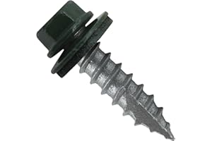 JAKE SALES EVERGREEN Hex Head Sheet Metal Roof Screws: (250) Self-starting, 1" EPDM Washer, Corrugated Roofing