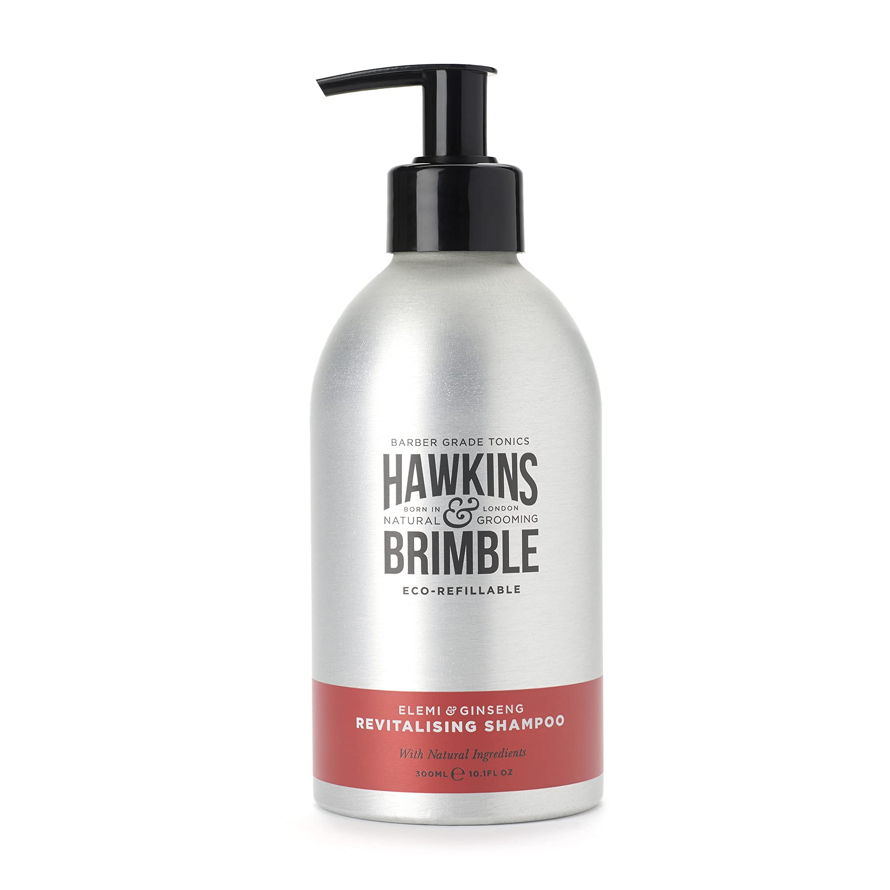 Hawkins & Brimble Shampoo Eco-Refillable Bottle - 300ml For Mens Revitalise Hair Dry Scalp Naturally Fragranced | Bottle for Life Eco Friendly (Hair Shampoo Eco Refill)