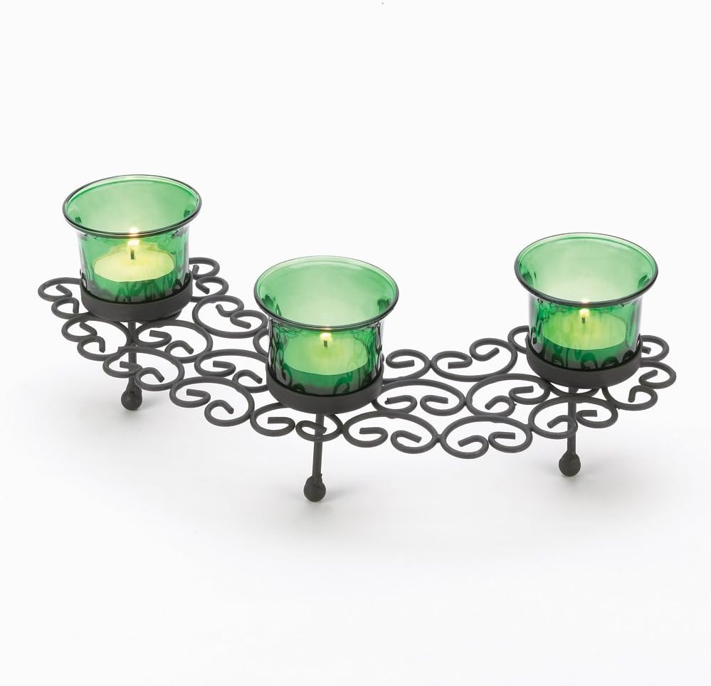 Lace Emerald Green Tealight Candle Holder Home