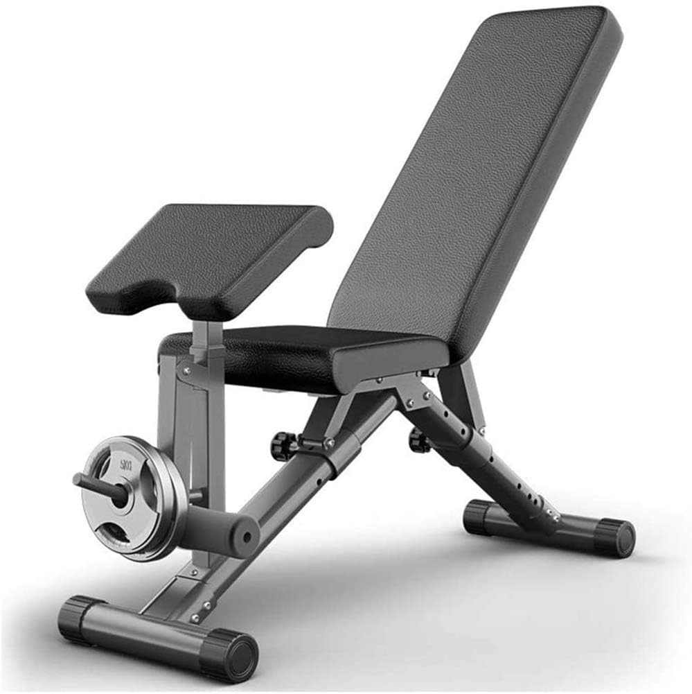 TOPYL Fitness Exercise Weight Bench,Incline Decline Adjustable Strength Training Bench for Home Gym,Foldable Dumbbell Workout Bench Black