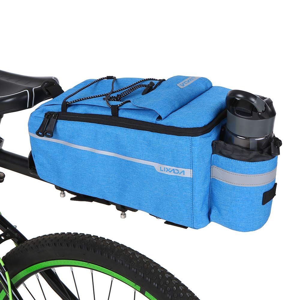 Lixada bicycle cooler baggage carrier for Warm or Cold Items, Bicycle Seat Multifunctional Insulated Storage Cooler Bag, Shoulder Bag, 29 * 16 * 17cm (Blue)