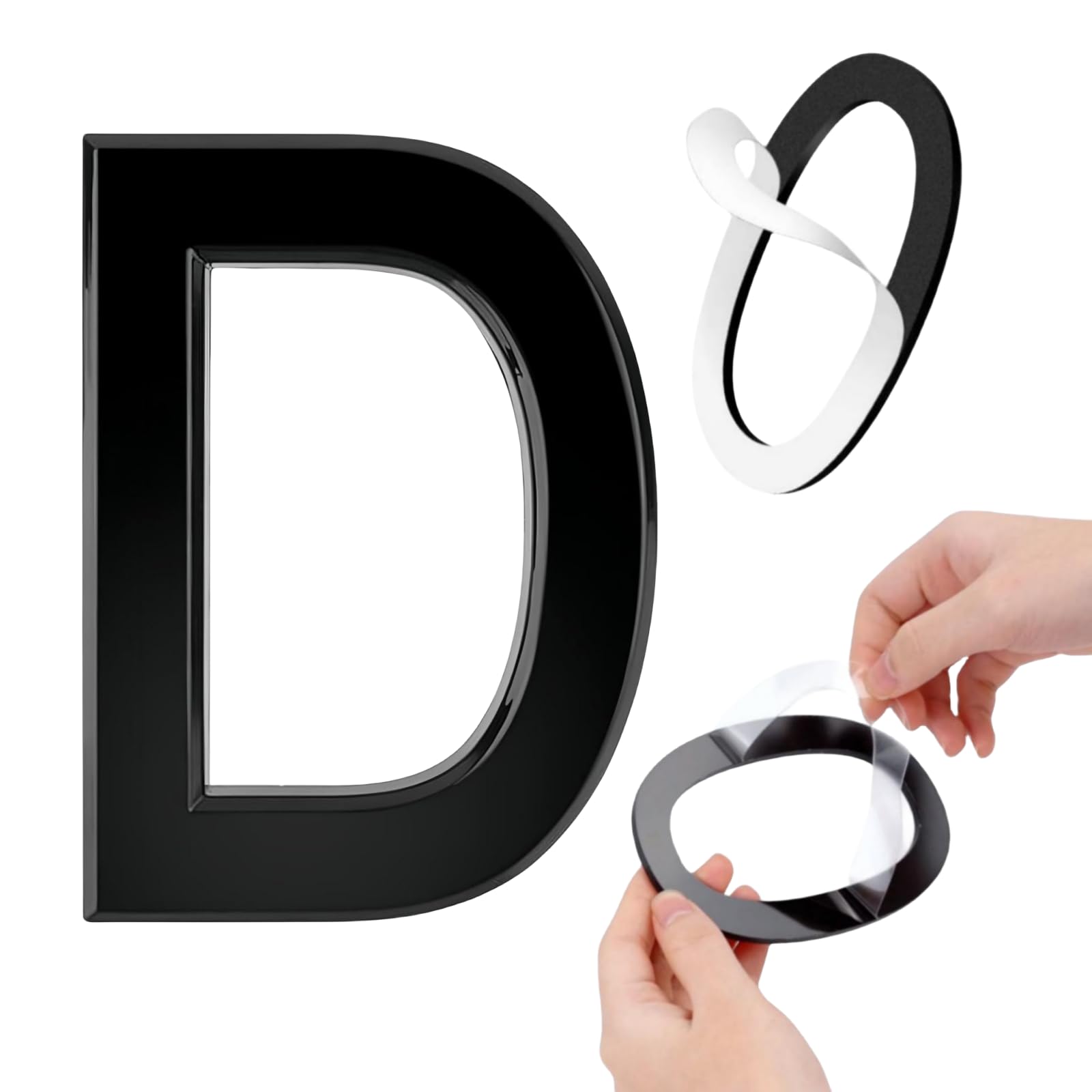 Photo 1 of GLDonee Self-adhesive 5 Inch House Numbers Acrylic House Number Modern House Numbers Black Mailbox Numbers for Outside Address Home Number for Apartments Office Hotel Room (number 2)