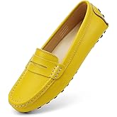 Artisure Women's Classic Comfort Leather Penny Loafers Casual Slip-Ons Lightweight Walking Flats Driving Mocs Boat Shoes