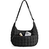 BAGSMART Crossbody Hobo Bag for Women with Adjustable Strap, Quilted Puffy Purses for Women Fluffy Compact Shoulder Handbag