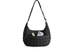 BAGSMART Crossbody Hobo Bag for Women, Quilted Puffy Purses for Women Soft Fluffy Cute Shoulder Handbag for Daily Use